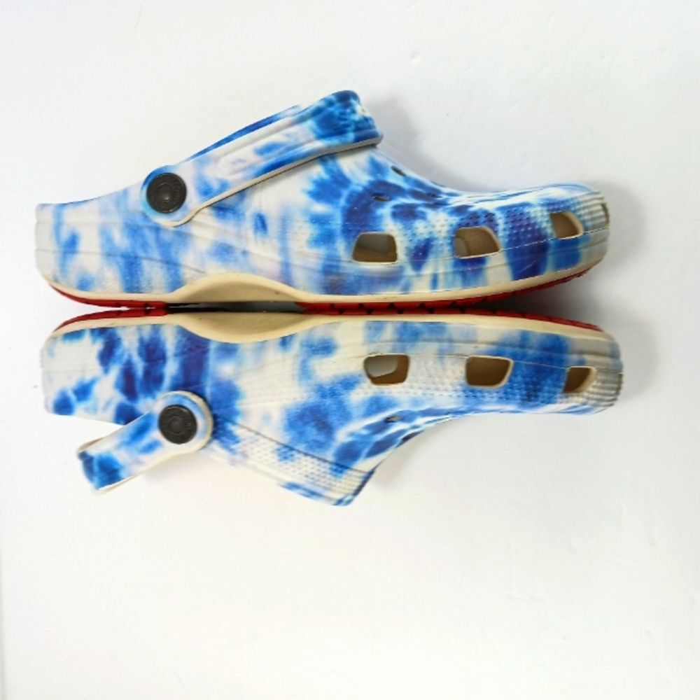Levi's x Crocs Classic Clog Blue+White Tie-Dye Limited Edition Collaboration 8/6 - Picture 6 of 8